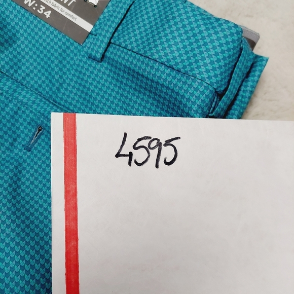 New Walter Hagen Flat Front Stretch Houndstooth Blue Printed Golf Shorts P4595 - Picture 9 of 9